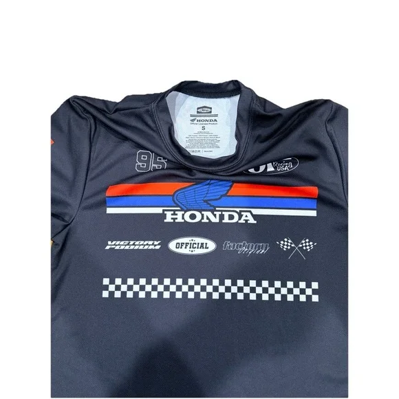 Honda Shirt Mens Long Sleeve JT Racing USA Wing Logo Motocross Jersey S Small - Picture 3 of 7